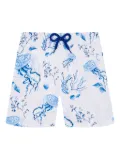 Vilebrequin Kids Medusa and Shells swim shorts - White