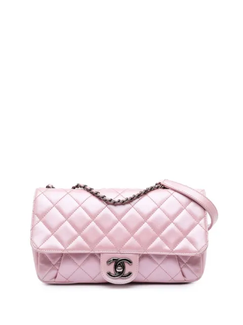 CHANEL Pre-Owned 2016-2017 Medium CC Quilted Metallic Calfskin Coco Pleats Flap crossbody bag