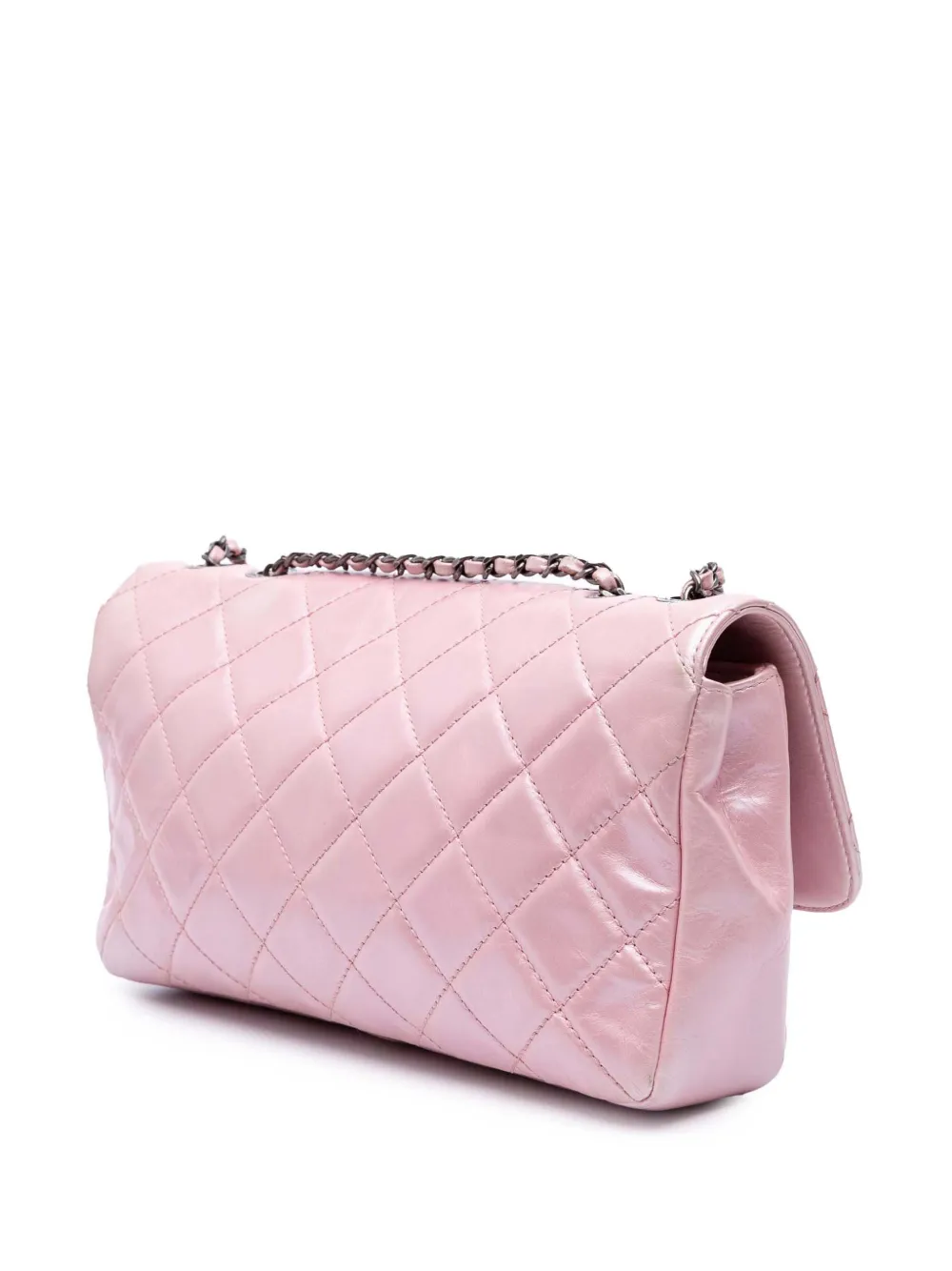 Pre-owned Chanel 2016-2017 Medium Cc Quilted Metallic Calfskin Coco Pleats Flap Crossbody Bag