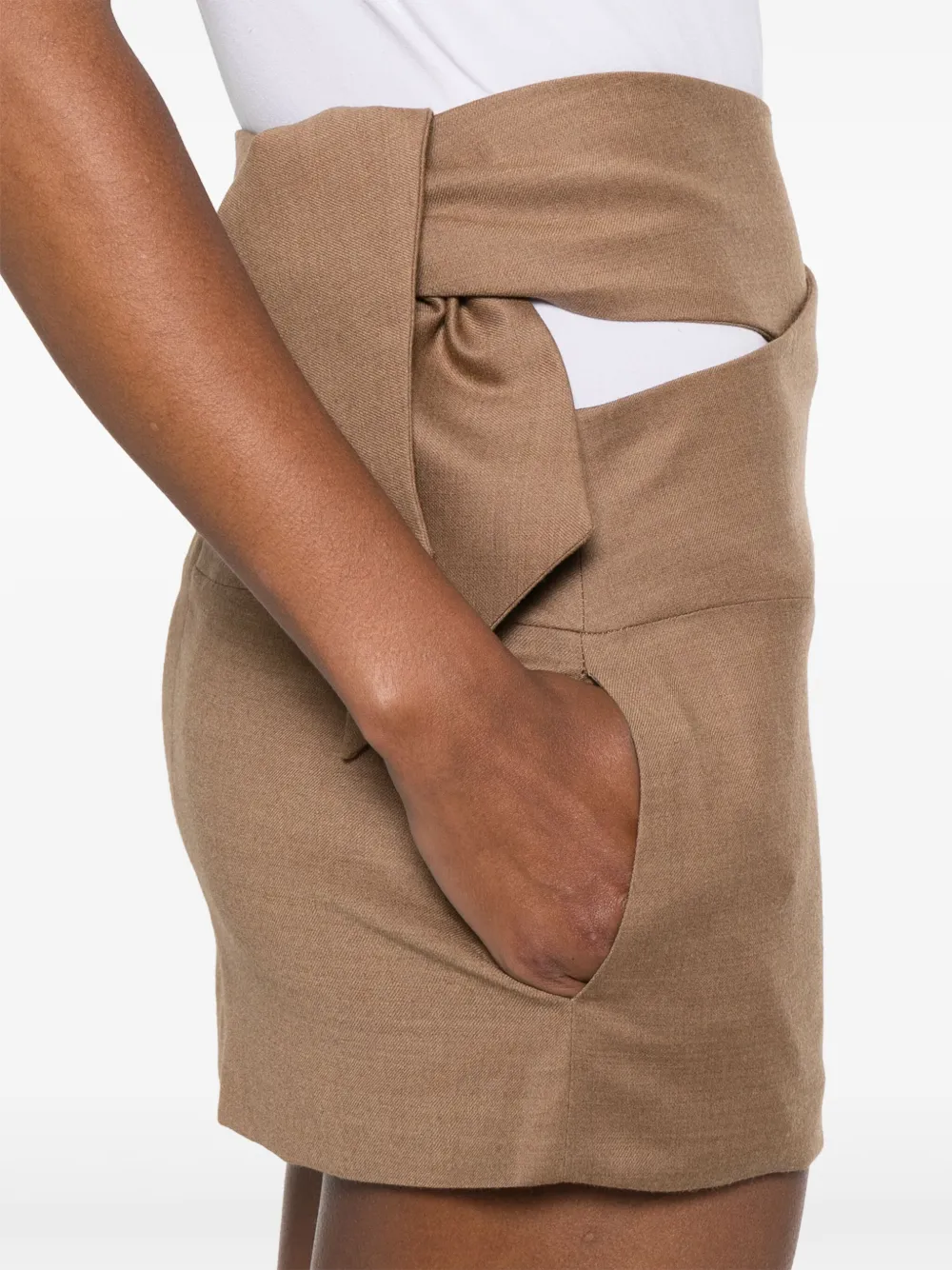 Aya Muse Asymmetrische mini-rok Beige