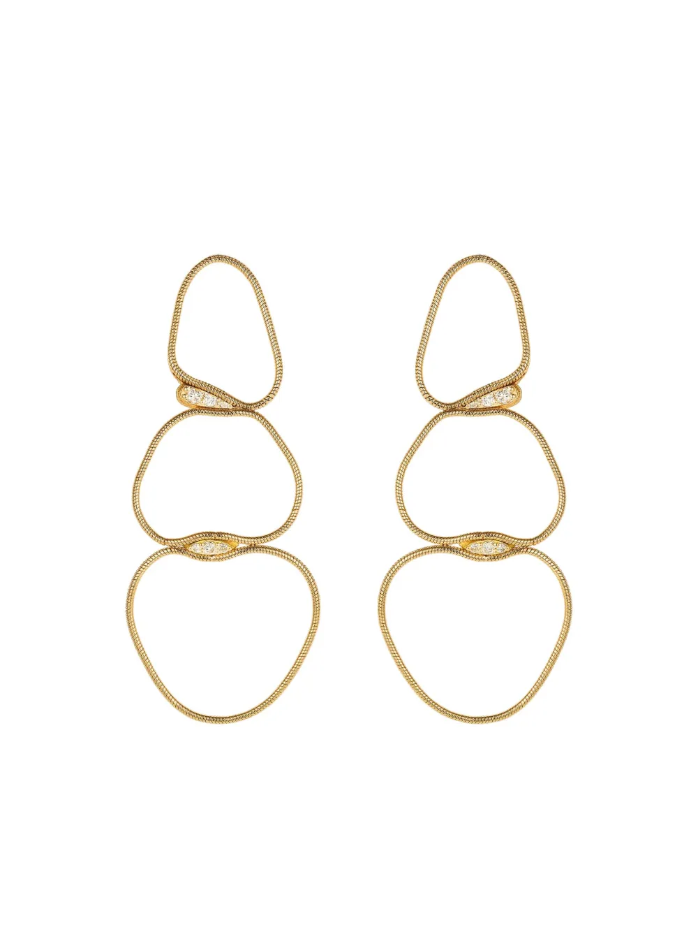 Fernando Jorge boucles d'oreilles Fluid en or jaune 18ct à diamants | or | Image 1