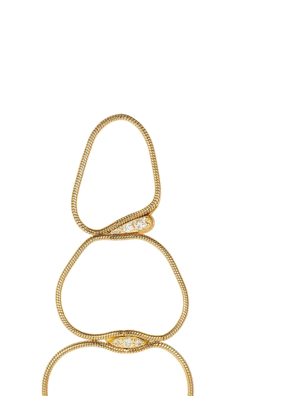 Fernando Jorge boucles d'oreilles Fluid en or jaune 18ct à diamants | Image 2