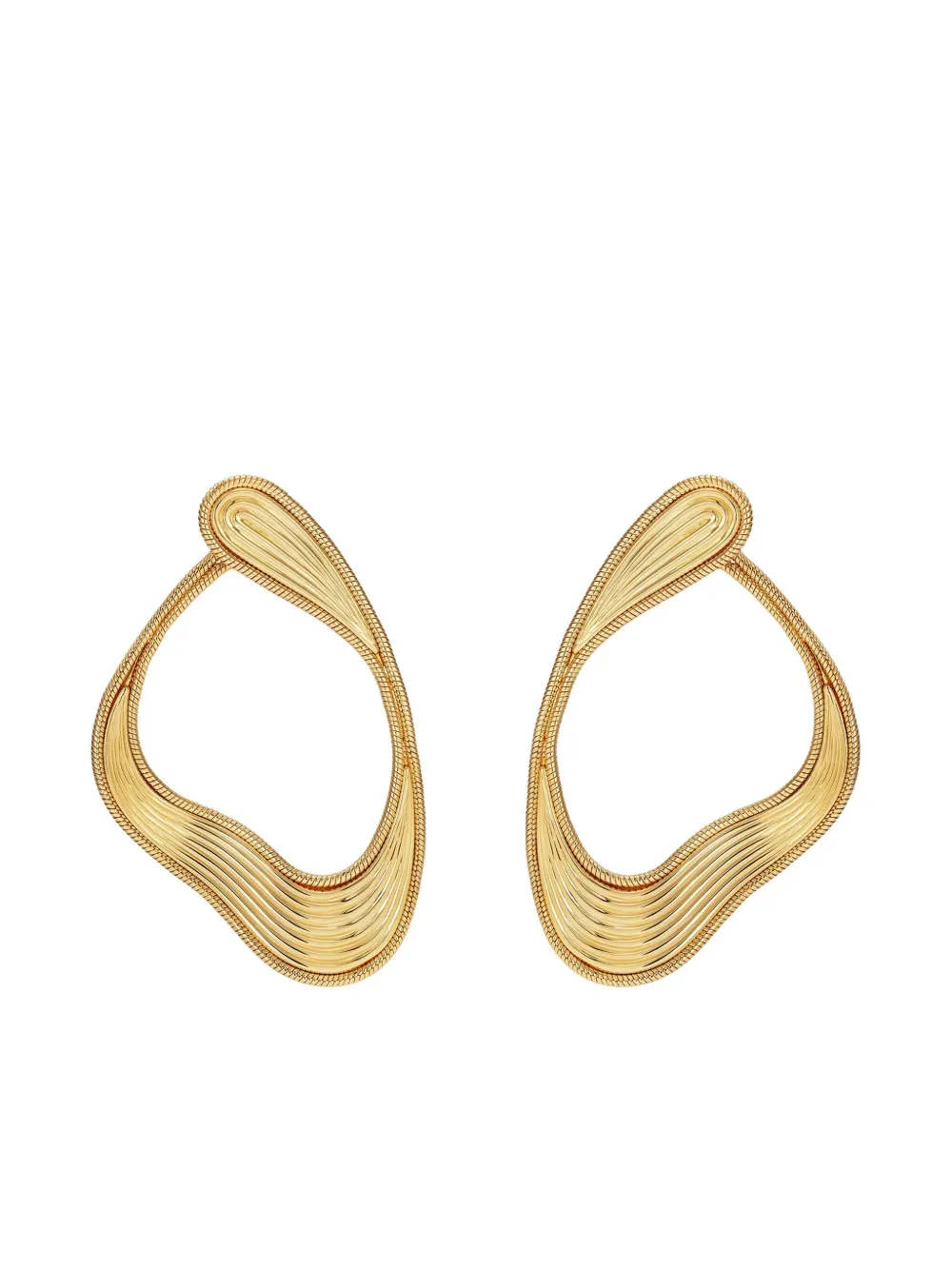 Fernando Jorge 18k Yellow Gold Medium Stream Lines Loop Earrings