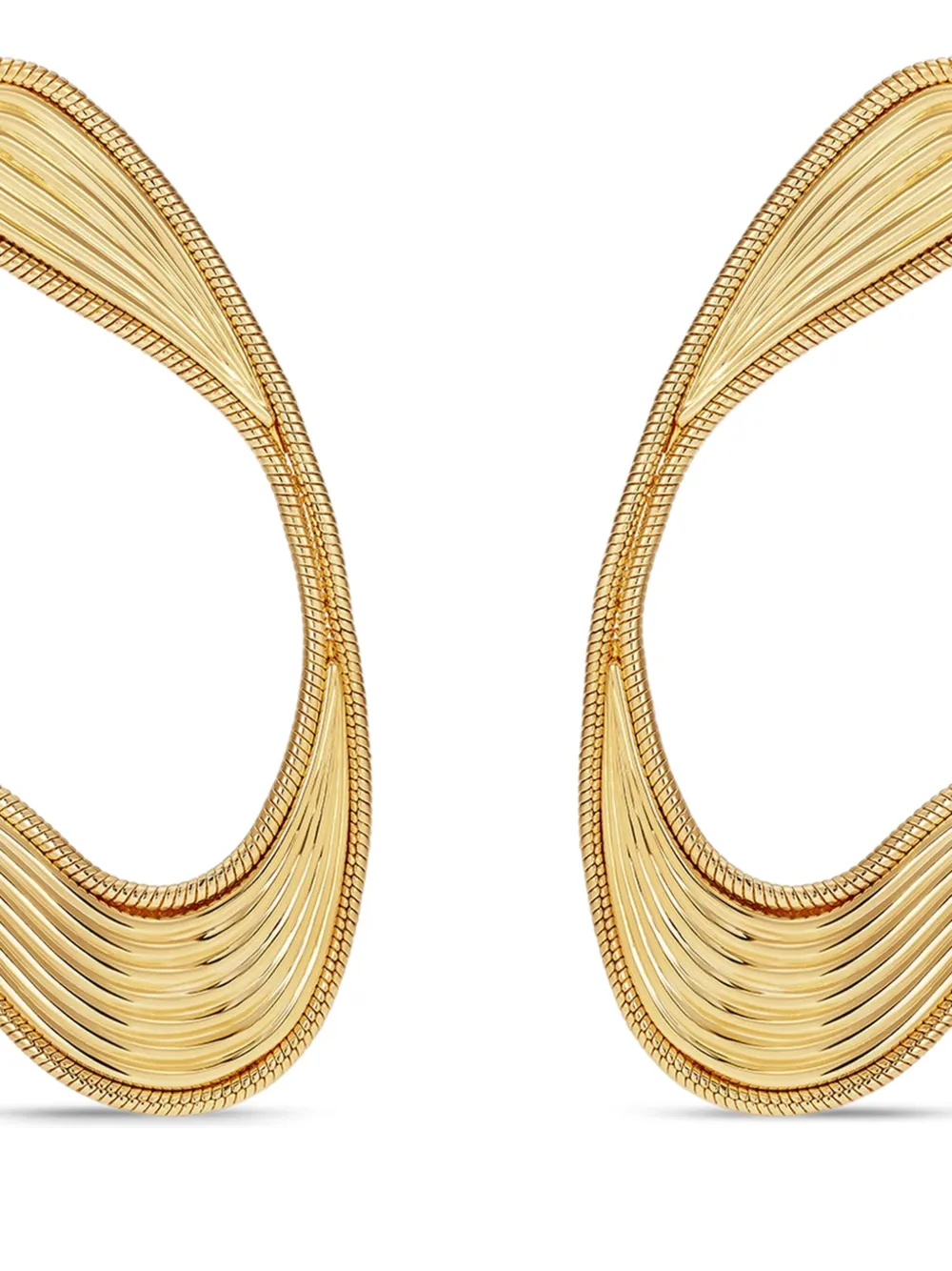 Fernando Jorge pendientes Stream Lines medianos en oro amarillo de 18 ct | Image 2