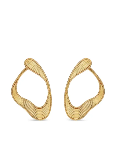 Fernando Jorge 18K yellow gold medium Stream Lines loop earrings