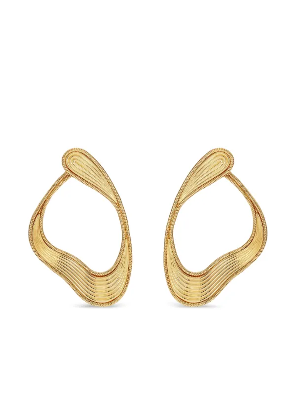 Fernando Jorge 18K Yellow Gold Medium Stream Lines Loop Earrings
