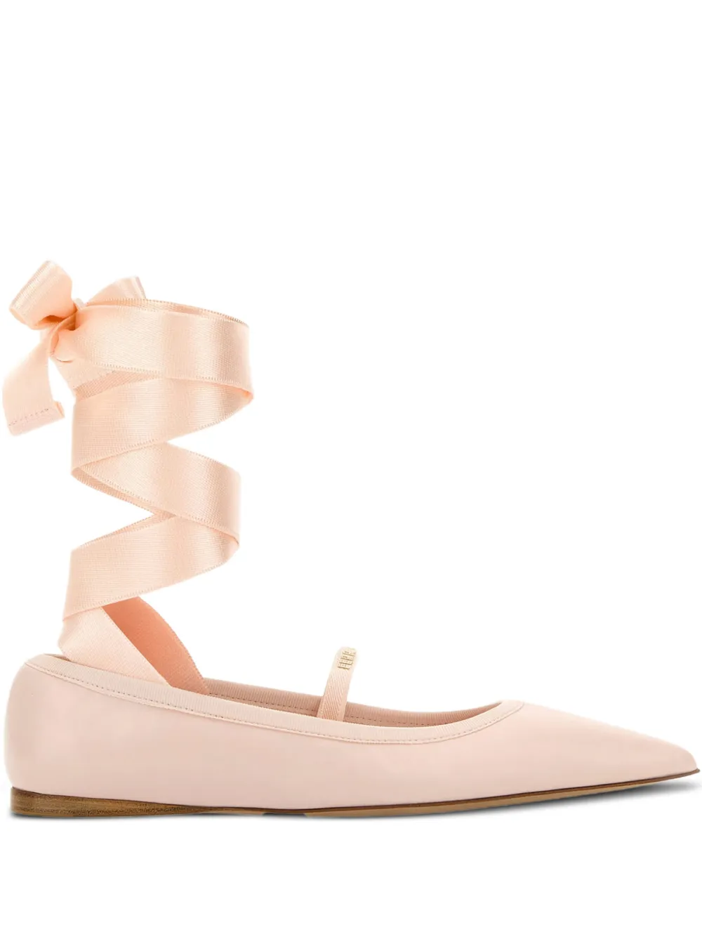 Ferragamo flats con listón en el tobillo | rosado | Image 1