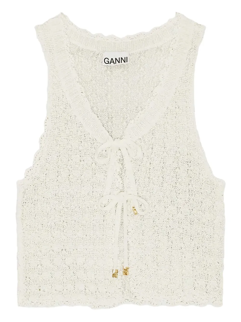 GANNI Gebreid vest Beige