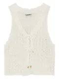 GANNI pointelle-knit vest - Neutrals