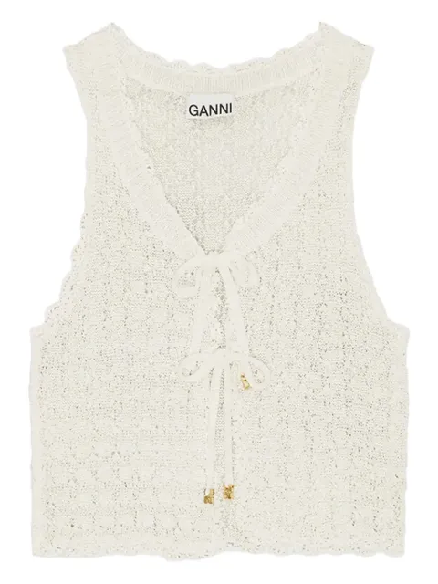 GANNI pointelle-knit vest