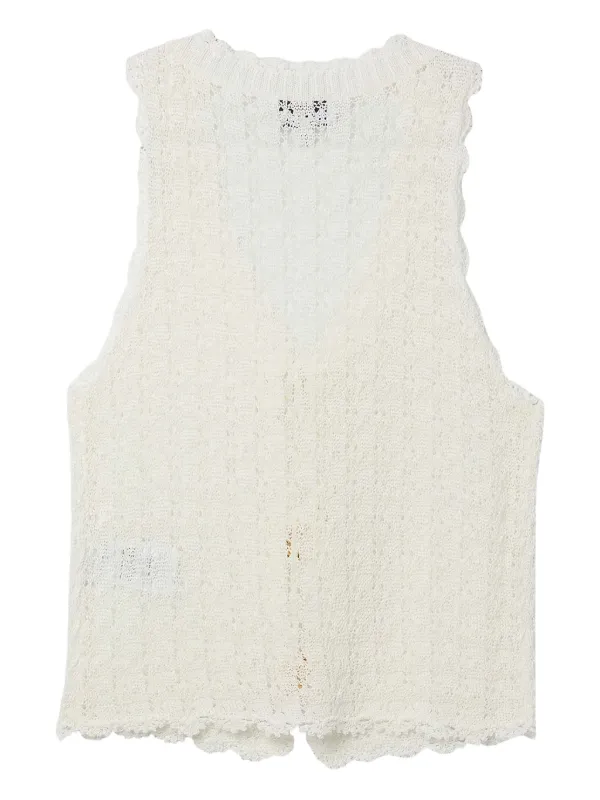 GANNI pointelle-knit Vest Neutrals FARFETCH ID
