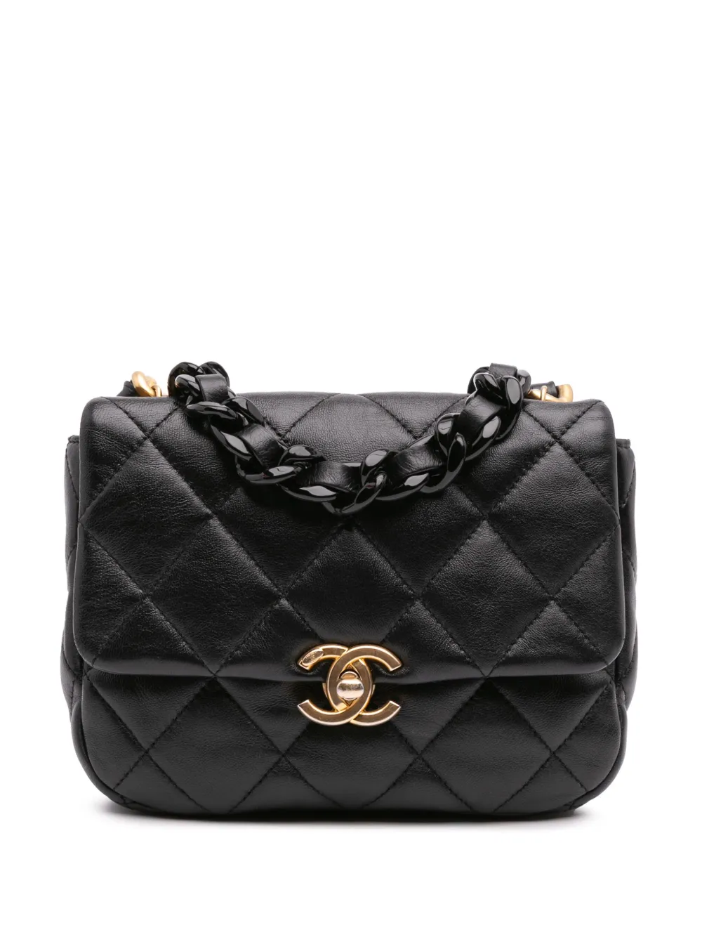 CHANEL Pre-Owned 2021-2024 ミニ マトラッセ ラムスキン ラッカー チェーン フラップ ショルダーバッグ - CHANEL Pre-Owned 2021-2024 ミニ マトラッセ ラムスキン ラッカー チェーン フラップ ショルダーバッグ -