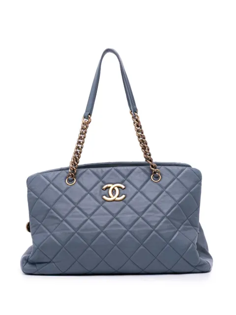 CHANEL Pre-Owned tote Crown grande de piel de becerro con logo CC 2012-2013