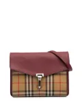 Burberry Pre-Owned 2000-2017 Small Leather and House Check Canvas Derby Macken crossbody bag - Red