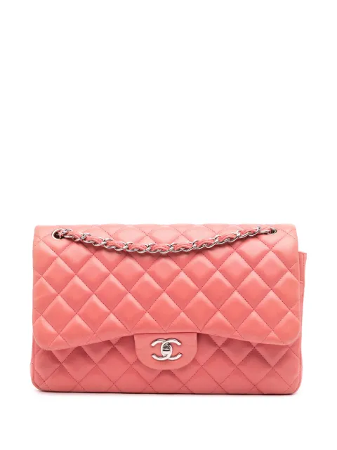 CHANEL Pre-Owned 2012 점보 클래식 램스킨 더블 플랩 숄더 백