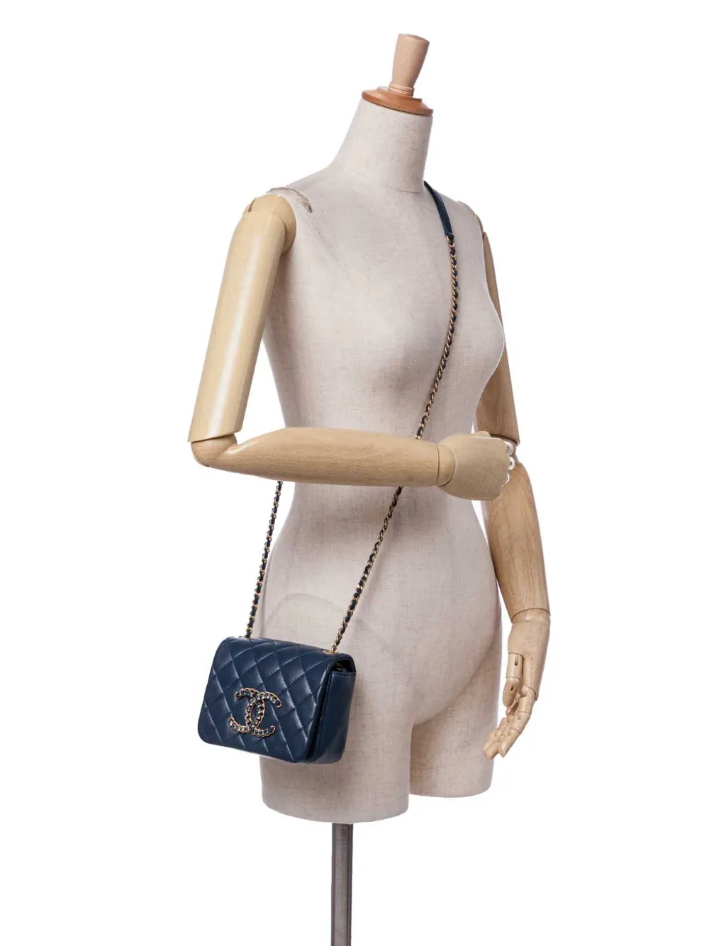 CHANEL Pre-Owned 2021-2025 Mini Lambskin CC Crystal Full flap crossbody bag | Pre-Owned | Image 2