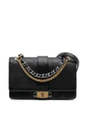 CHANEL Pre-Owned 2018-2019 Quilted Calfskin Double Chain Top Handle Flap satchel - Black