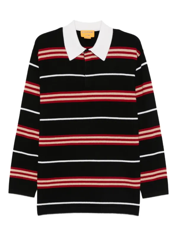 Guest In Residence Striped Cashmere Jumper in Black