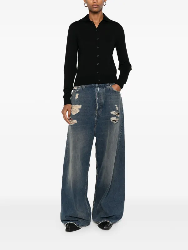 MM6 Maison Margiela ニット カーディガン | ブラック | FARFETCH JP