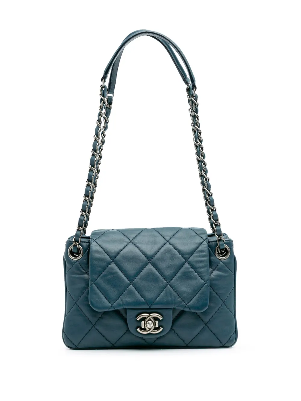 CHANEL Pre-Owned 2013-2014 Quilted Lambskin Accordion Flap shoulder bag | Blue | Image 1