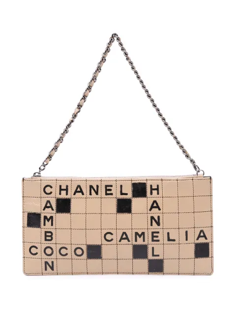 CHANEL Pre-Owned 2004-2005 Quilted Lambskin Camellia Crossword handbag