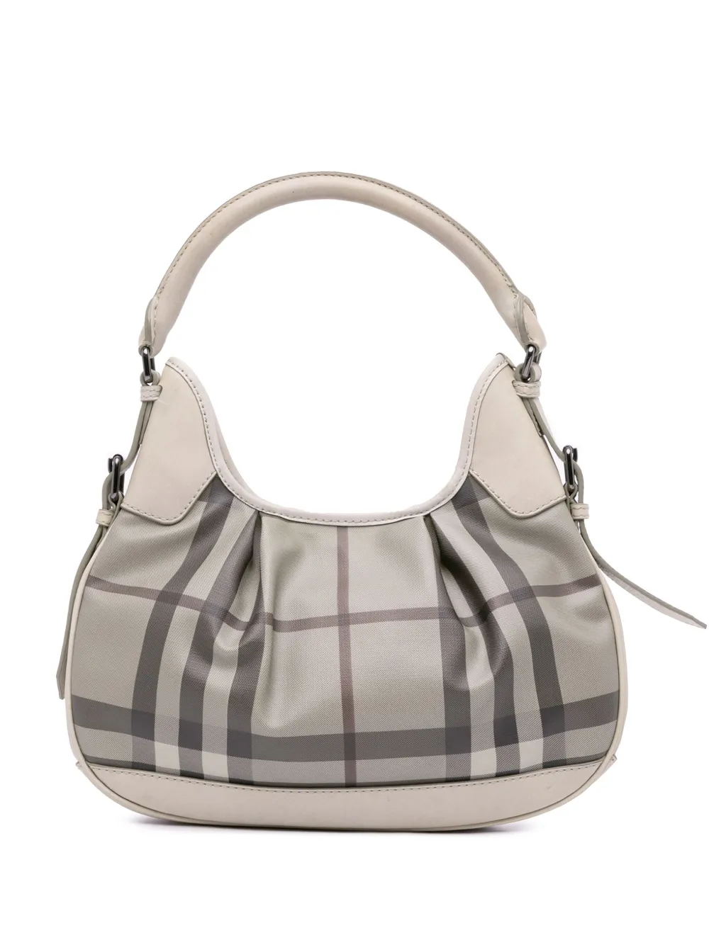 Pre-owned Burberry 2018-2023 Smoked Check Coated Canvas Brooklyn Hobo Bag