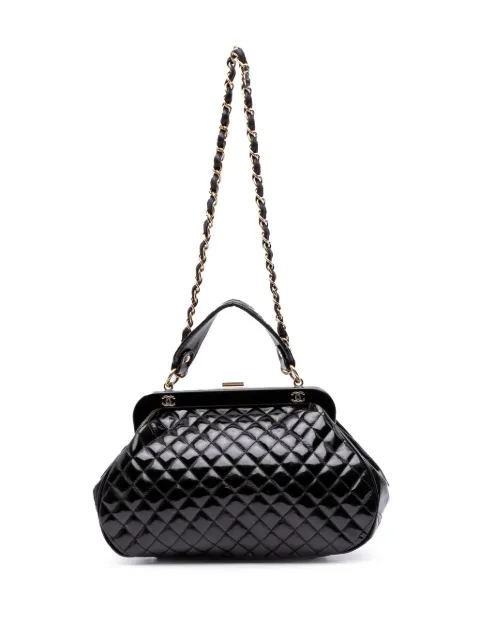 CHANEL Pre-Owned 2008-2009 Small Quilted Glazed Calfskin Mademoiselle Frame Top Handle Bag satchel