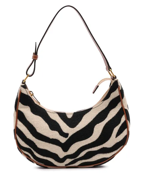 Céline Pre-Owned 2021 Zebra Print Canvas Ava shoulder bag