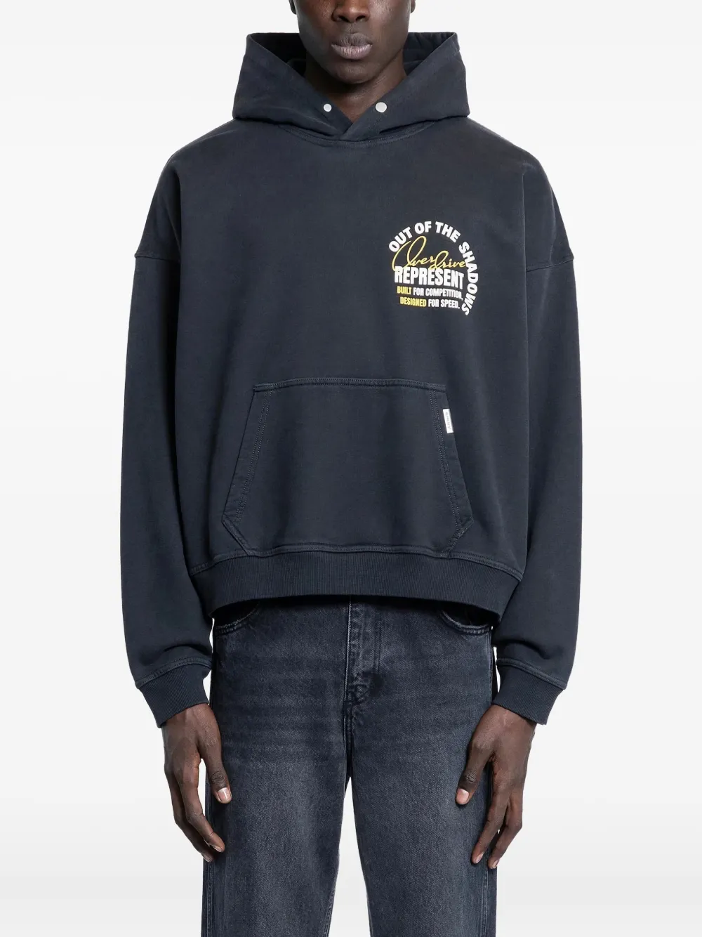 Represent graphic-print hoodie | Black | Image 1
