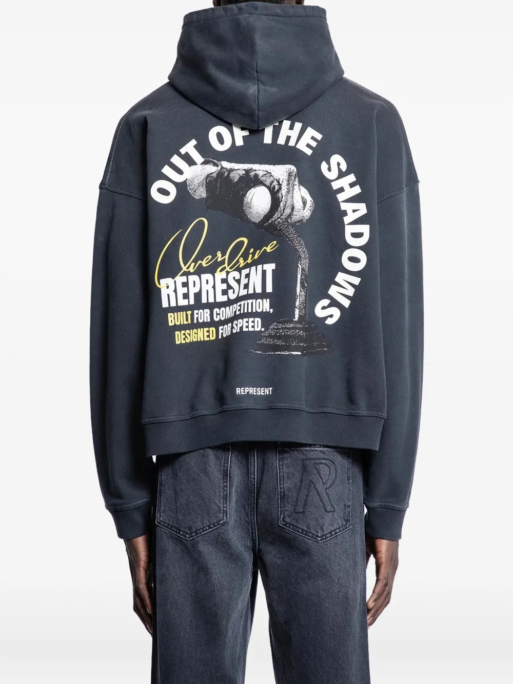 Represent Logo-embroidered Hoodie In Black