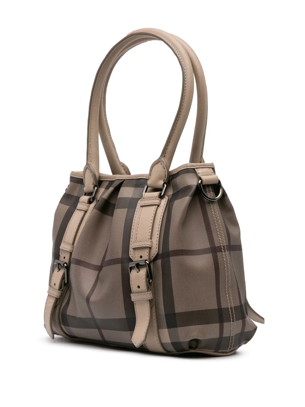 Pre-owned Burberry 2000-2017 Smoke Check Coated Canvas Northfield Satchel