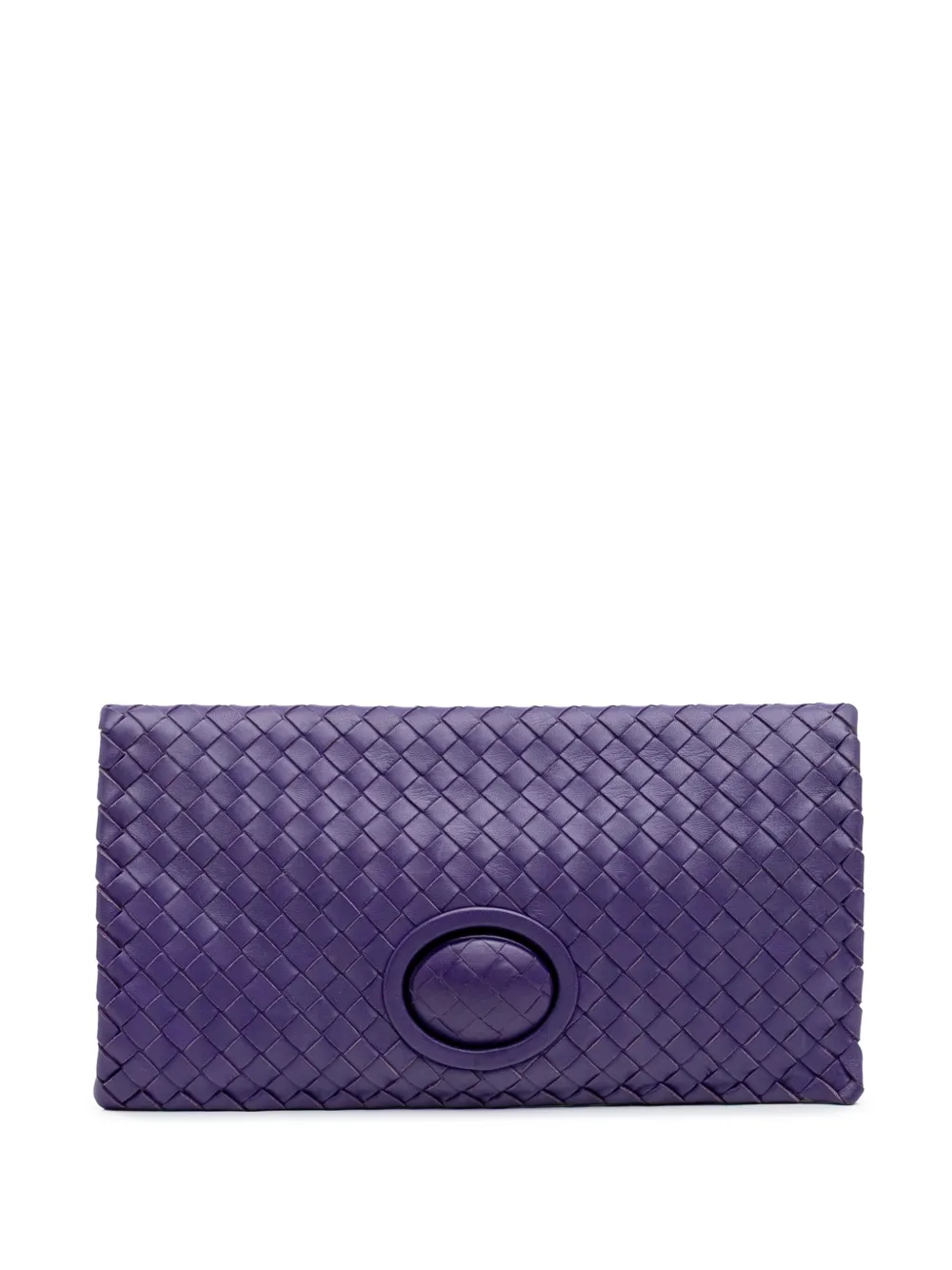 Pre-owned Bottega Veneta 2012-2024 Nappa Intrecciato Turn Lock Clutch Bag