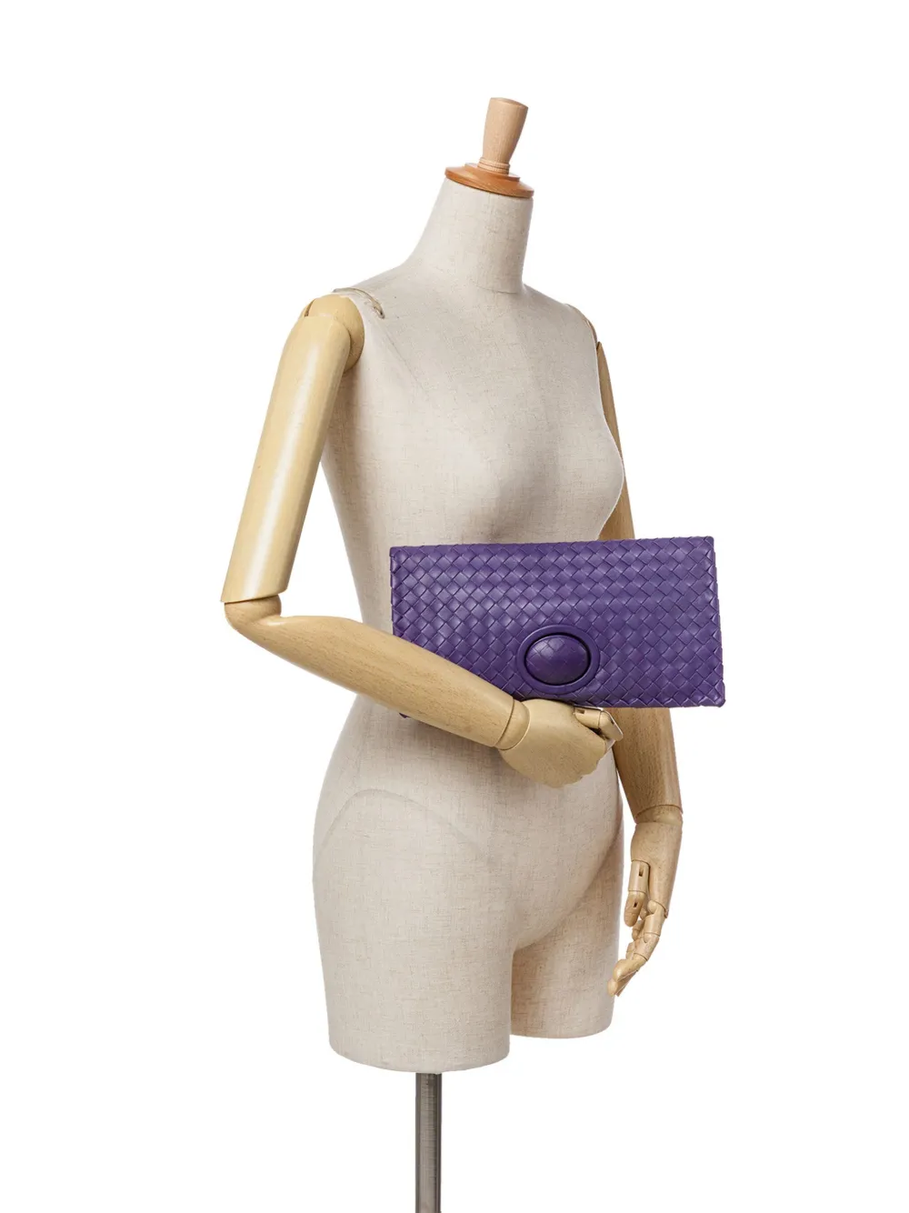 Pre-owned Bottega Veneta 2012-2024 Nappa Intrecciato Turn Lock Clutch Bag