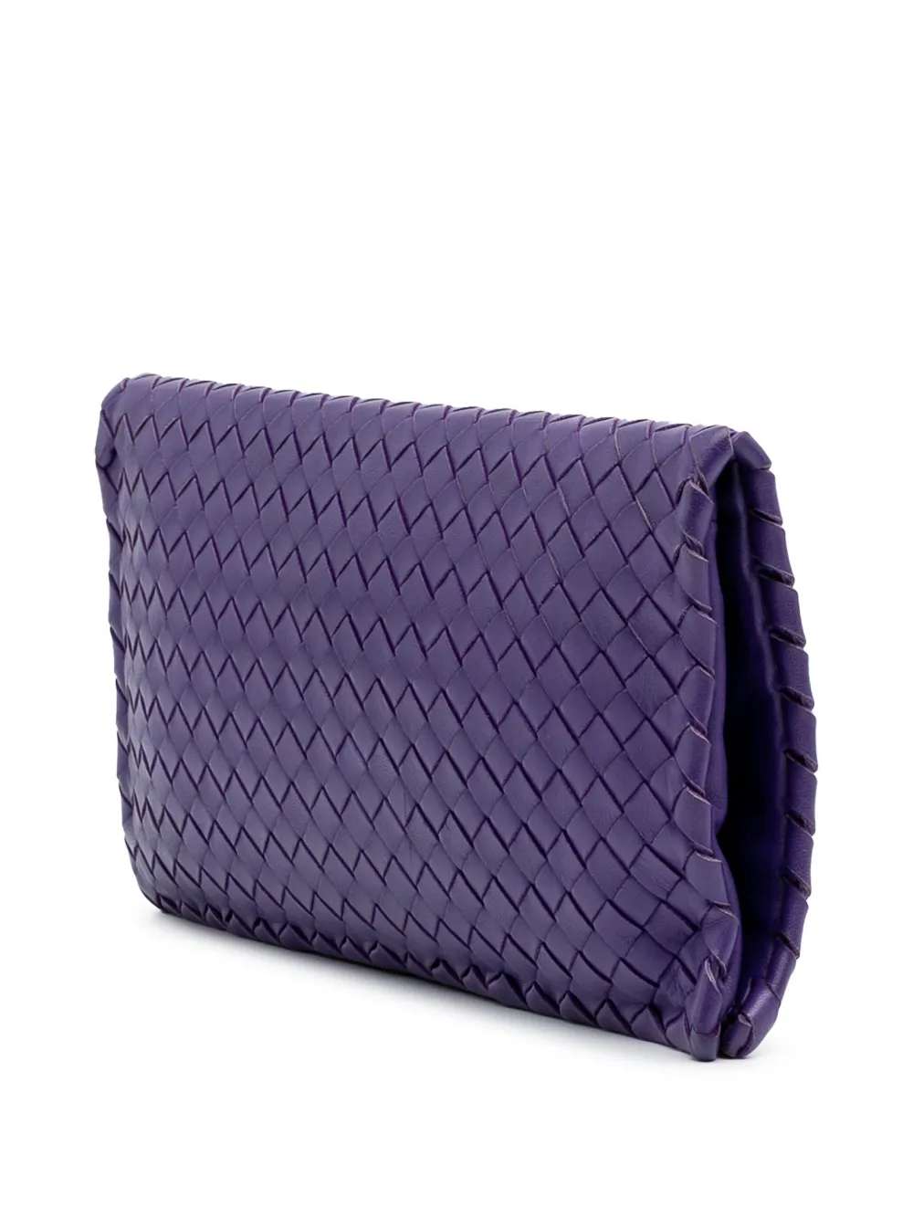 Pre-owned Bottega Veneta 2012-2024 Nappa Intrecciato Turn Lock Clutch Bag