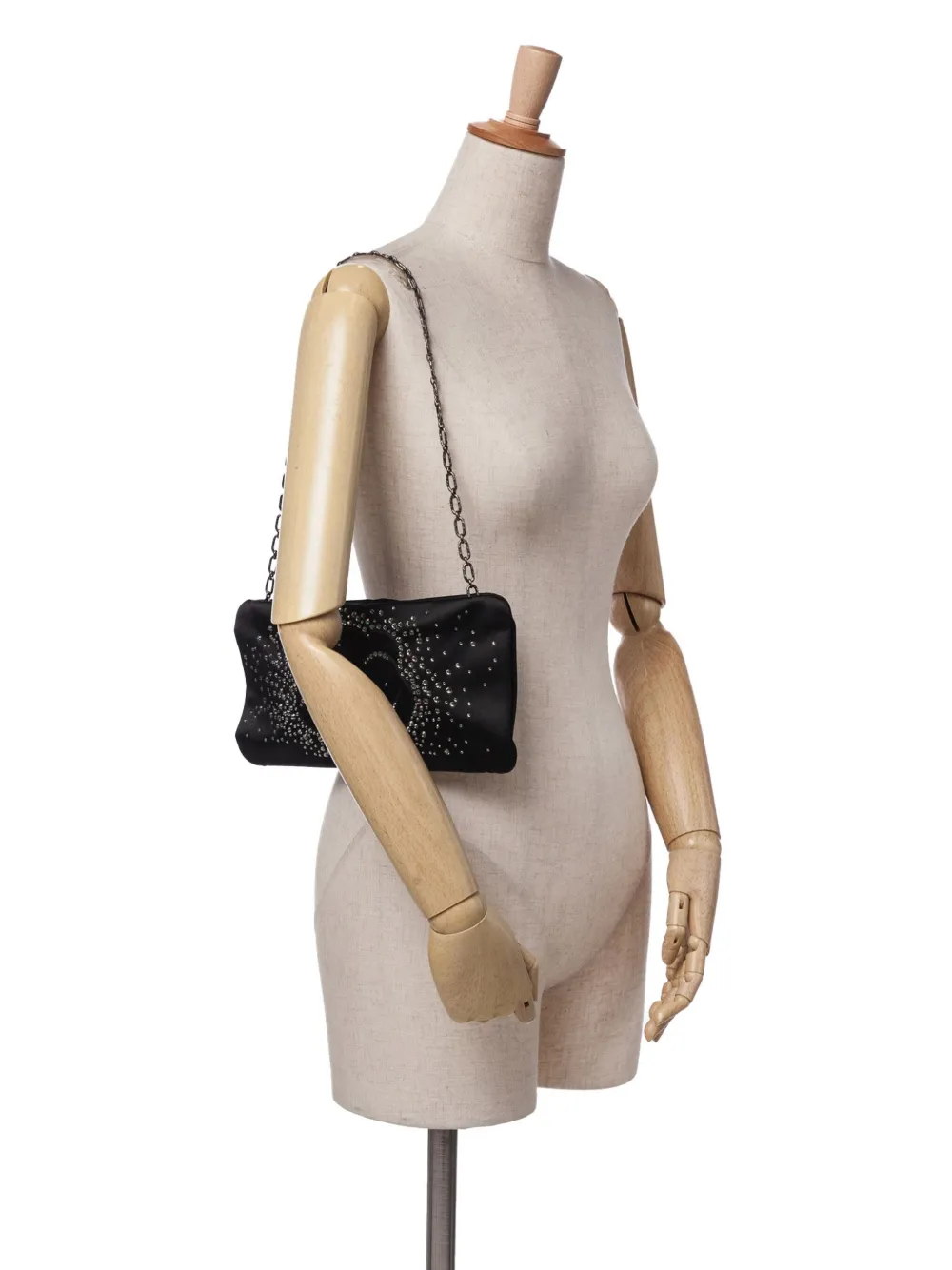 CHANEL Pre-Owned شنطة كتف 'ساتان ديامانت كاميليا' بكلاتش وسلسلة 2010-2009 | كلاسيكيات | Image 2