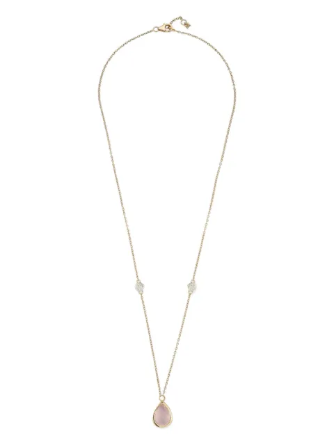 Mateo 14K yellow gold diamond and pink topaz necklace