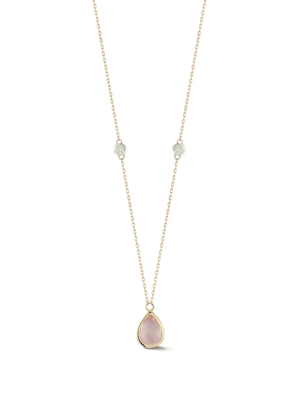 Diamond And Pink Topaz Necklace