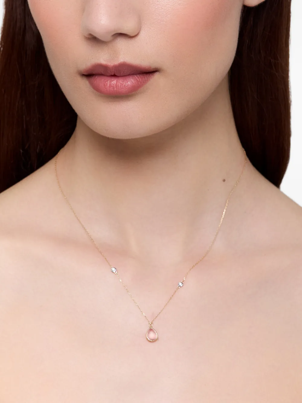 Diamond And Pink Topaz Necklace