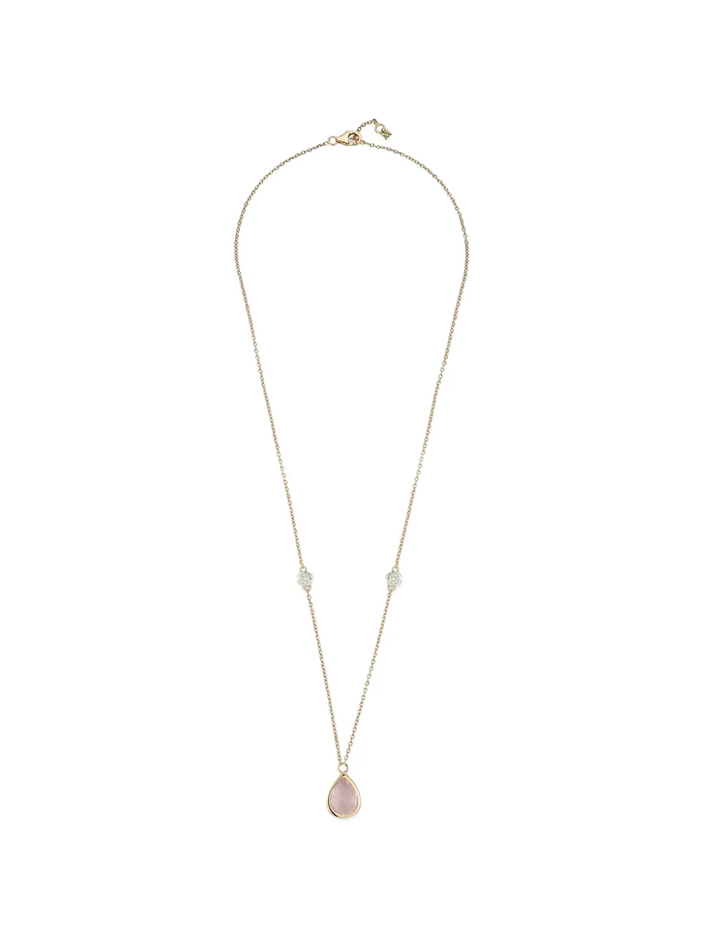 Mateo 14K yellow gold diamond and pink topaz necklace - Oro