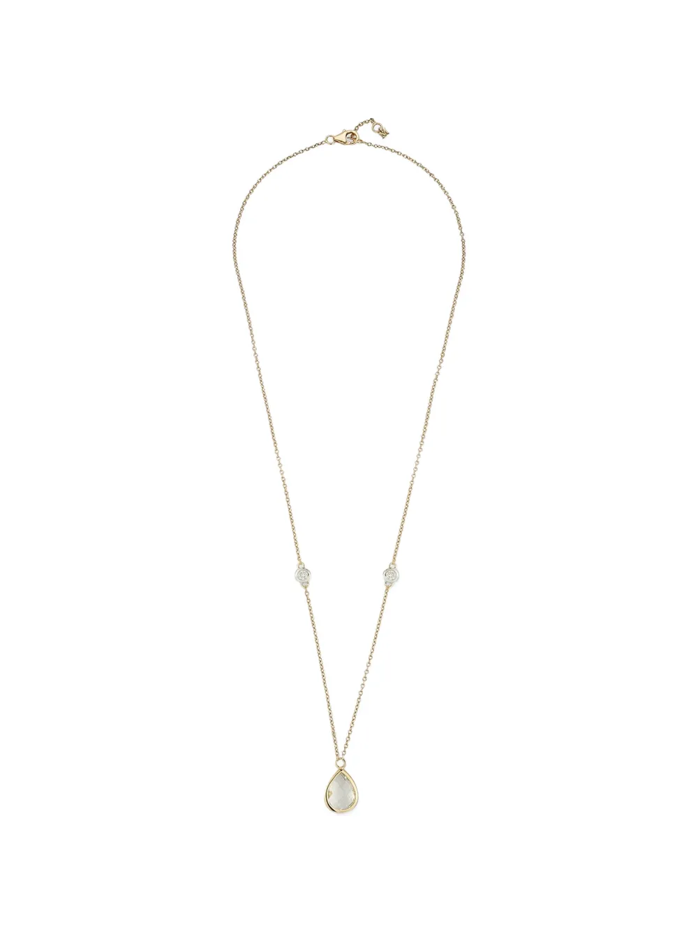 Mateo 14K yellow gold diamond and green amethyst necklace - Oro