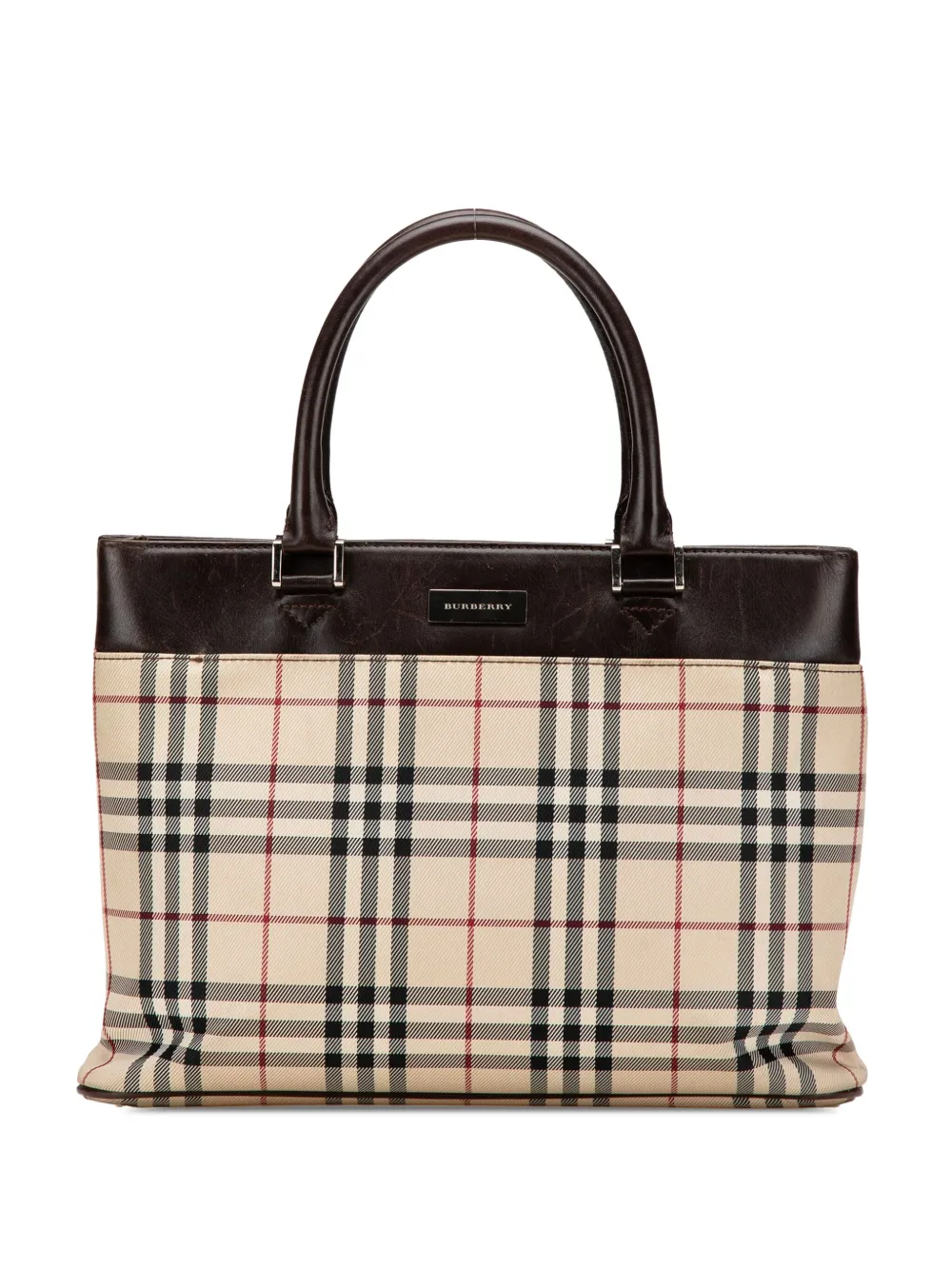 Pre-owned Burberry 2000-2017 House Check Canvas Tote Bag