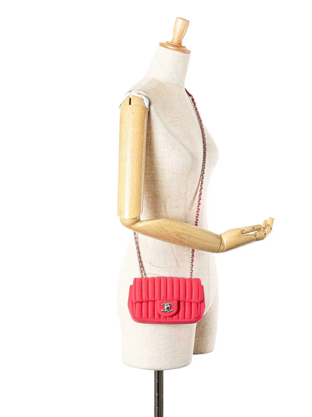 CHANEL Pre-Owned 2016-2017 Mini Vertical Quilted Jersey Single Flap shoulder bag | Pre-Owned | Image 2