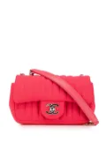 CHANEL Pre-Owned 2016-2017 Mini Vertical Quilted Jersey Single Flap shoulder bag - Pink