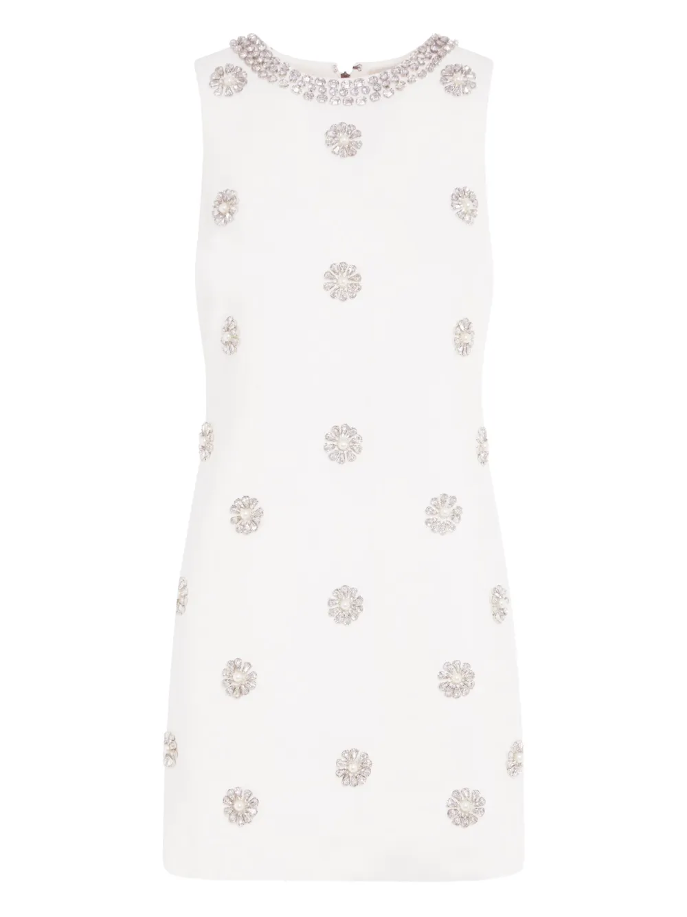 Alice + olivia Clyde verfraaide mouwloze jurk Wit