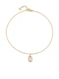 Mateo 14K yellow gold pink topaz anklet