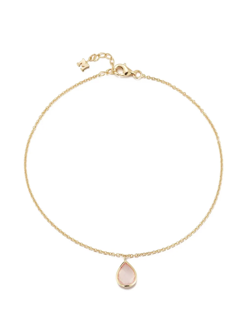 Mateo 14K yellow gold pink topaz anklet - Oro