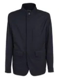 Zegna high-neck patch-pocket jacket - Blue