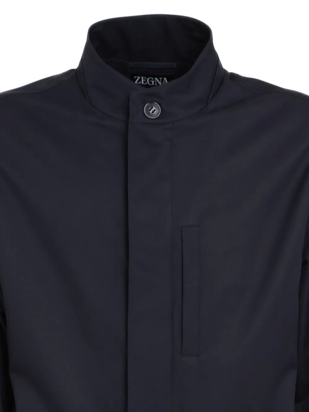 Zegna high-neck patch-pocket jacket Blauw