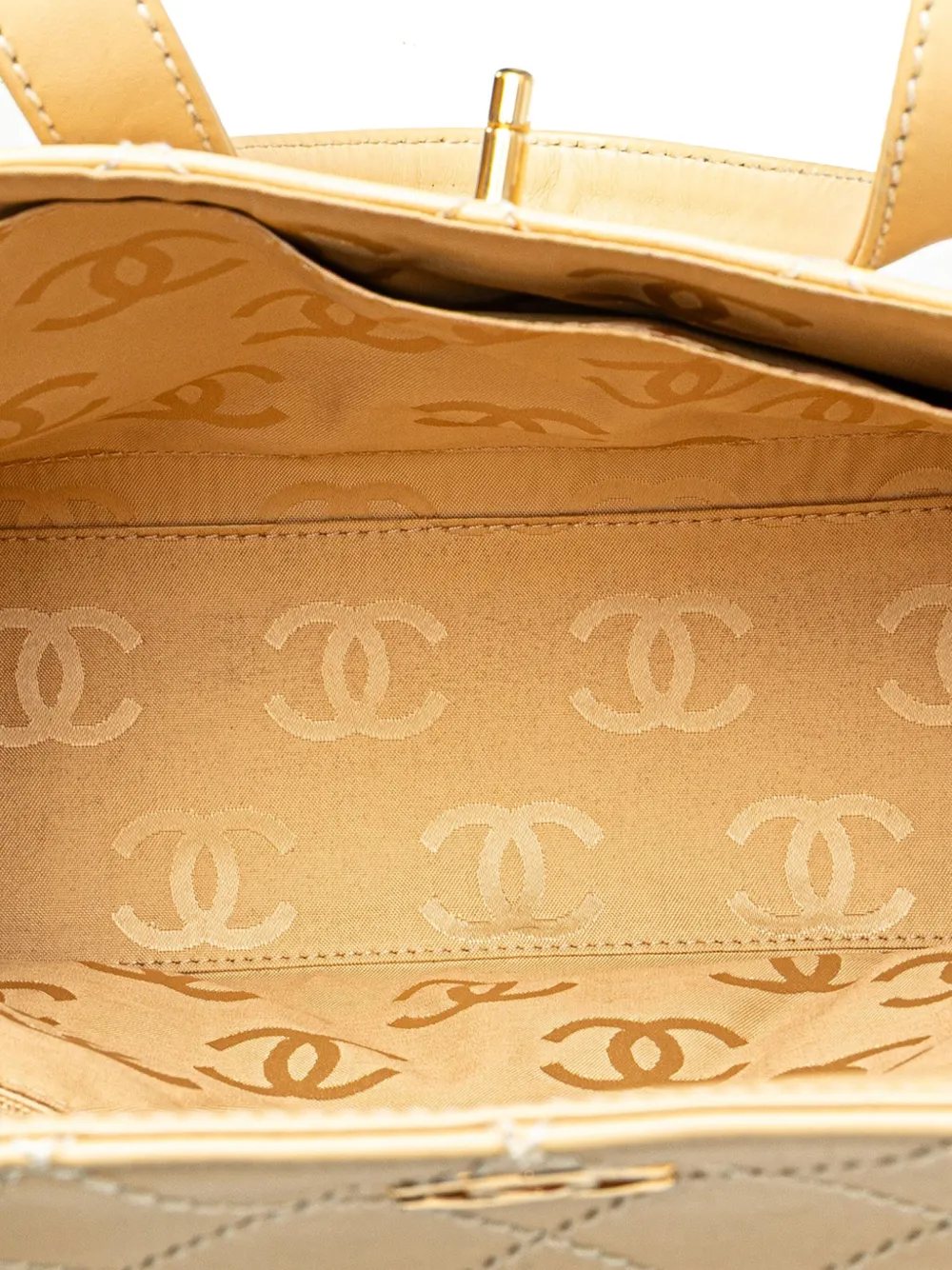 Pre-owned Chanel 2002-2003 Cc Calfskin Wild Stitch Flap Shoulder Bag In Brown