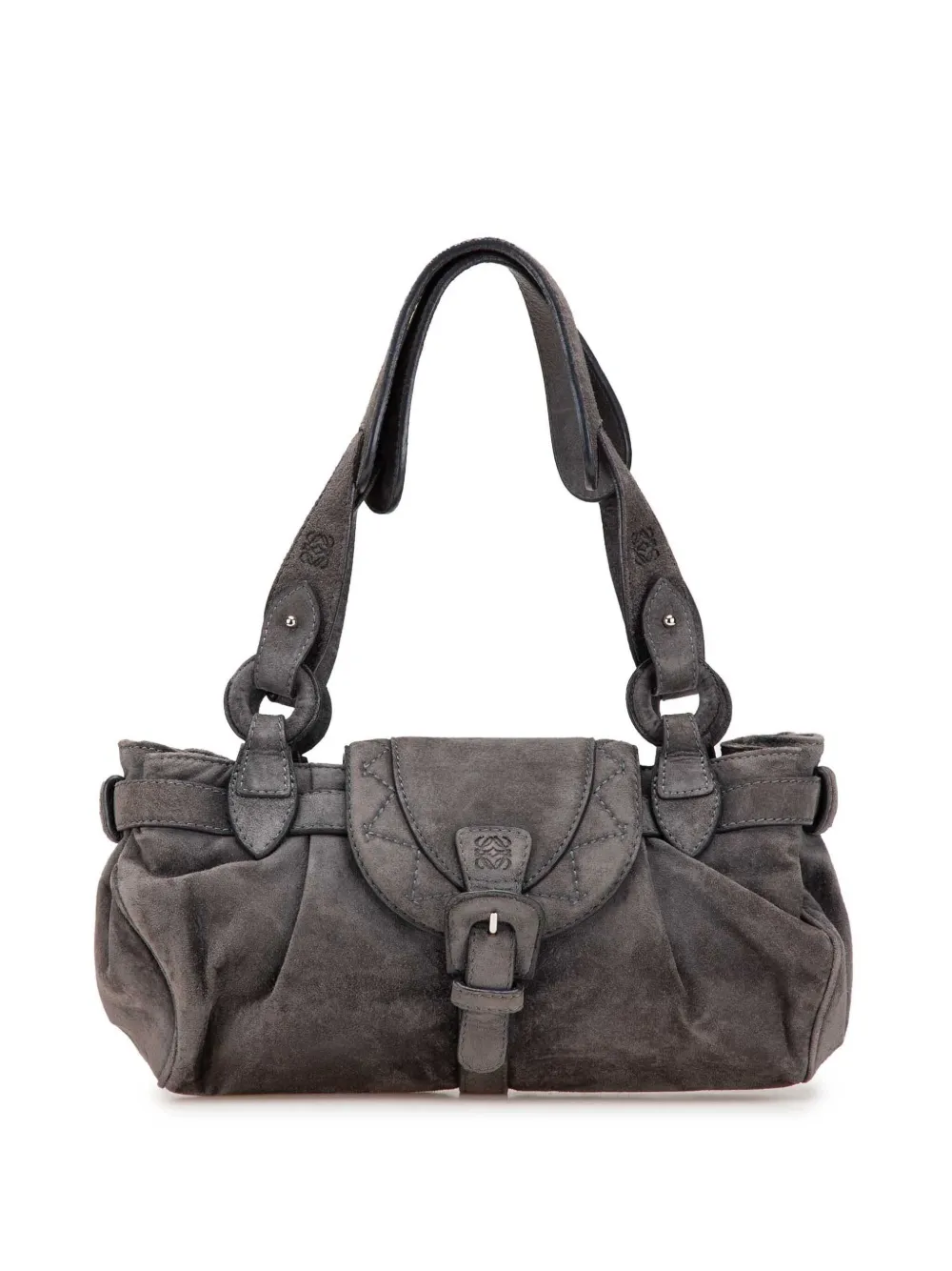Pre-owned Loewe 2000-2024 Anagram Suede Shoulder Bag